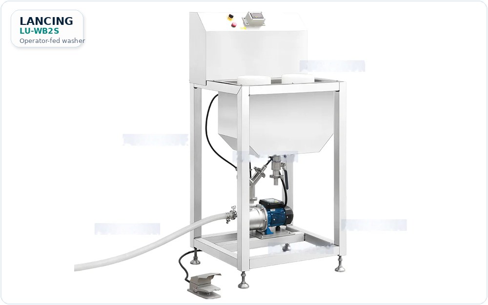 Choosing a bottle rinser for PET bottles using Lancing LU bottle rinsing machinery imagery